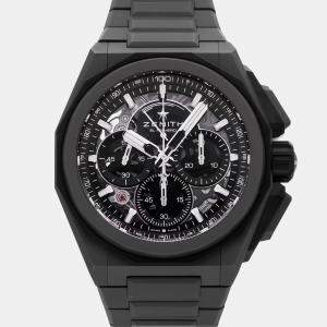 مملوكة مسبقًا Zenith Defy Extreme 97.9100.9004/02.I001 Black Titanium Automatic Men's Watches 45mm