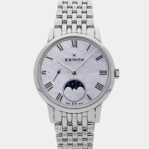 مملوكة مسبقًا Zenith Elite Ultra Think Lady Moonphase 03.2320.692/81.M232 White Stainless Steel, Mother of Pearl Automatic Men's Watches 36mm