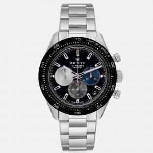 Zenith Black Stainless Steel El Primero  03.3100.3600 Automatic Chronograph Men's Wristwatch 41 mm
