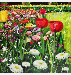 Tulips By Angie Wright, Portugal,2024 (120 X 120)