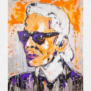 Karl Lagerfeld. Who Takes The Cake! By Antoni Dragan, Greece,2019 (120 X 100)