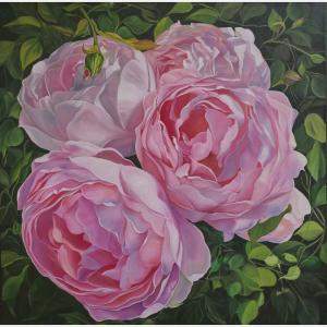 The Blushing Roses By Anu Puri, India,2022 (101.6 X 101.6)