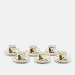 Pre Owned Cartier La Maison de Louis Cartier Limoges Tea Cup and Saucer Set of 6