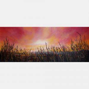 Sunset #9 - Super Sized Original Landscape Painting By Cecilia Frigati, Italy,2023 (89 X 210)