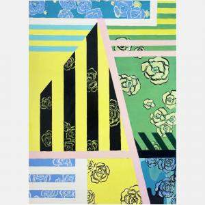 Composition With Flower Painting By Cecilia Setterdahl, United Arab Emirates,2010 (70 X 50)