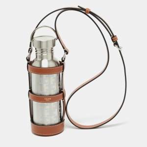 Pre Owned زجاجة ماء سيلين طباعة تريونف فضي ستانلس ستيل