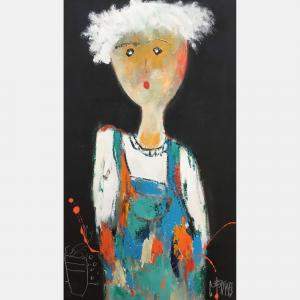 Le Peintre En Bleu By Christine Barres, France,2024 (55 X 33)