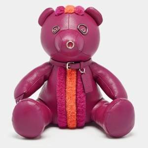 Coach Dark Fuchsia Remade Collectible Plush Teddy Bear