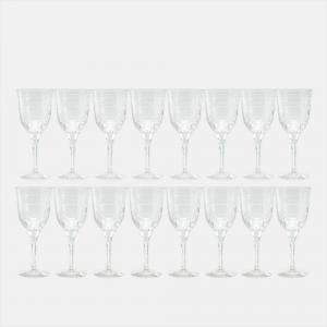 Pre Owned Dior Crystal Clear Cannage Engraved Water Glass Set 16