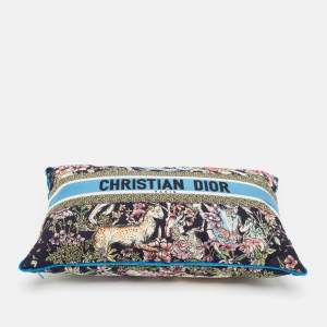 Dior Blue Embroidered Cotton Blend D-Constellation Rectangular Pillow
