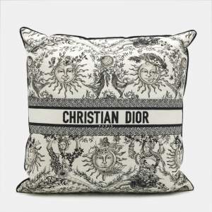 مملوكة مسبقًا Christian Dior White/Black Dioresque Butterfly Cotton Cushion