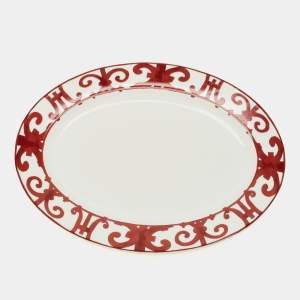 Pre Owned Hermes Balcon du Guadalquivir Porcelain Oval Platter