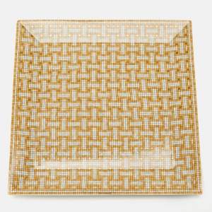 Pre Owned Hermès Mosaique AU 24 Gold N°4 Square Plate