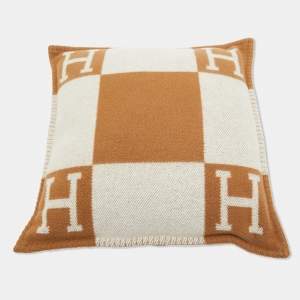 Hermès Brown Printed Wool Avalon Pillow
