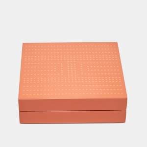 Hermes Orange Lacquered Wood H'dot Box