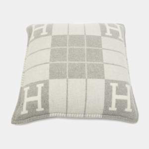 Hermès Grey Wool Blend Avalon III Throw Pillow 