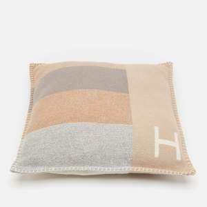 Hermès Beige Wool H Casaque Pillow