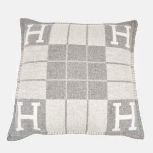 Hermes Grey Wool & Cashmere Avalon III Pillow