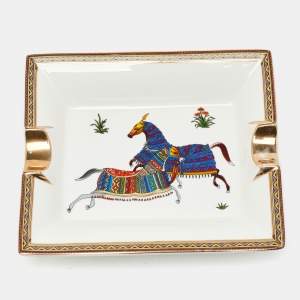 Pre Owned Hermès White Cheval Porcelain Ashtray