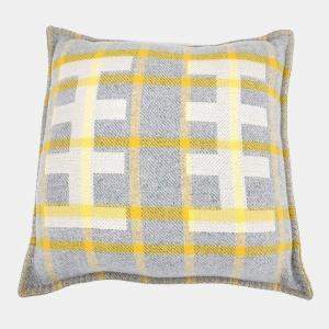 Pre Owned Hermes Grey, Yellow Wool Cushion