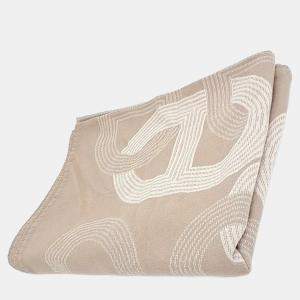 Pre Owned Hermes Beige, White Cotton Blanket