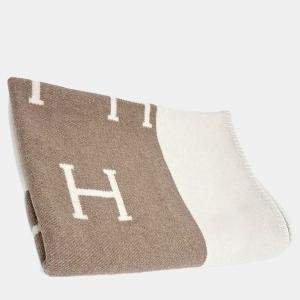 Pre Owned Hermes Avalon Beige, White Wool Blanket