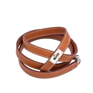 Hermès Brown Grained Leather Kelly Dog Leash S