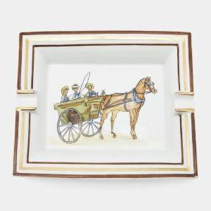 Hermès Porcelain Horse Carriage Ashtray