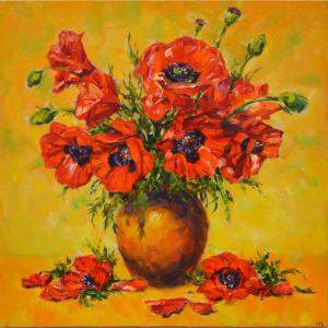 Poppies. By Iryna Kastsova, Belarus,2019 (60 X 60)