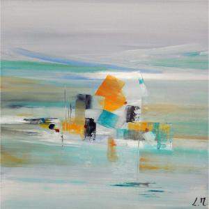 La Mer Et Les Dunes By Lydie Massou, France,2021 (40 X 40)
