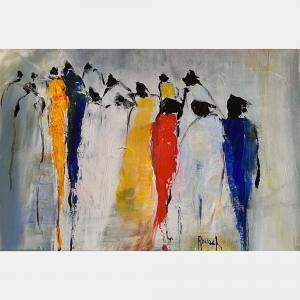 Foule Abstraite By Marie Rouach, Israel,2024 (40 X 60)