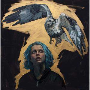 Madchen Und Ein Falke By Oleksii Gnievyshev, Germany,2021 (80 X 80)