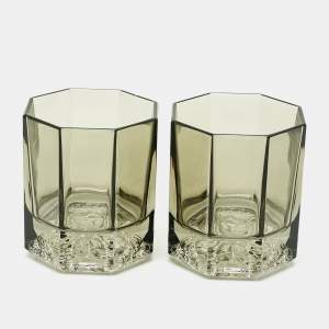 Pre Owned Rosenthal Meets Versace Medusa Lumiere Whiskey Glasses Set of 2