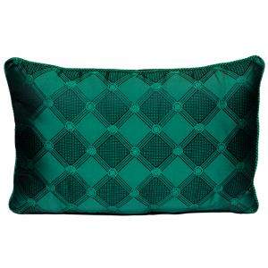 Versace Medusa Green & Black Cotton & Velvet Pillow