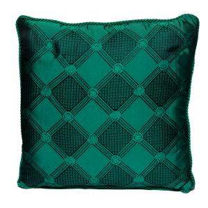 Versace Medusa Green and Black Cotton and Velvet Cushion