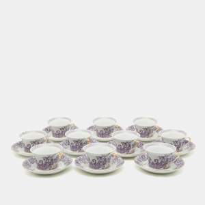 Versace X Rosenthal Le Grand Divertissement Tea Cup & Saucer Set of 10