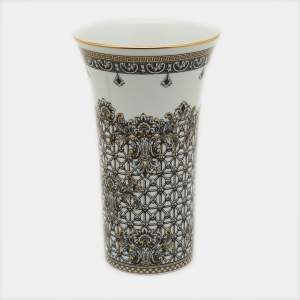 Rosenthal Meets Versace White & Black Margueterie Porcelain Vase