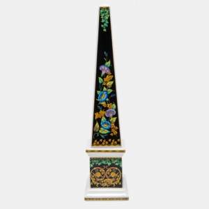 Rosenthal Meets Versace Gold Ivy Floral Print Obelisk 