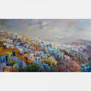 Landscape Santorini, Greece By Viktoria Lapteva, Ukraine,2020 (56 X 95)