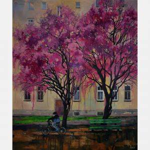 Blossoming. Cyclist By Zhanna Kondratenko, Ukraine,2023 (90 X 75)