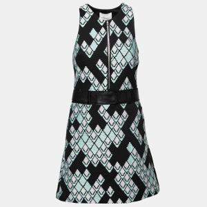 مملوكة مسبقًا فستان 3.1 فيليب ليم جاكار نمط أناكوندا ديجيتال حزام بلا أكمام أسود S 