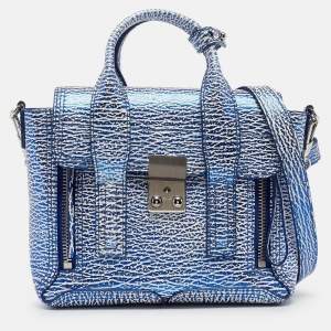 3.1 Phillip Lim Blue/White Leather Mini Pashli Satchel