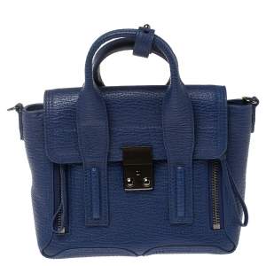 Pre Owned 3.1 Phillip Lim Blue Leather Mini Pashli Satchel