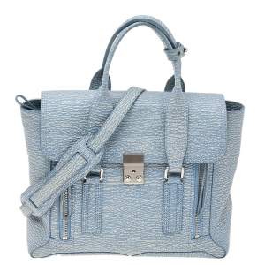 Pre Owned حقيبة ساتشل 3.1 فيليب باشلي متوسطة جلد أزرق ليم 