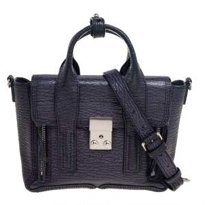 Pre Owned حقيبة ساتشل 3.1 فيليب ليم  باشلي جلد  بنفسجي/أسود صغيرة