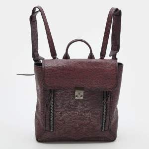 Pre Owned 3.1 Phillip Lim Burgundy Black Textured Leather Pashli Backpack