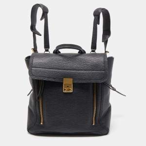 3.1 Phillip Lim Black Textured Leather Pashli Backpack