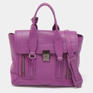 3.1 Phillip Lim Purple Leather Pashli Medium Satchel