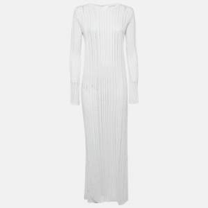Pre Owned Sopho Handmade White Knit Long sleeve Maxi Dress S
