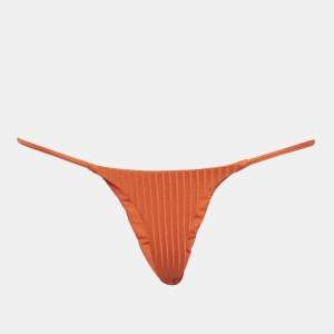 Monday Swimwear Orange Knit Brazil Thong M